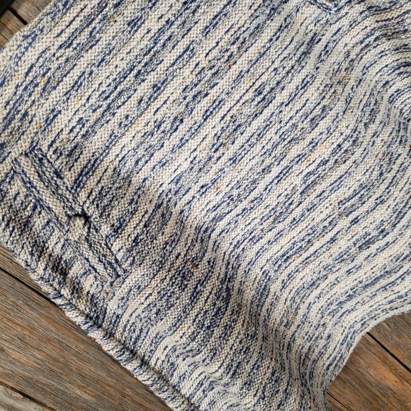 Loft XS Blue Cream Tweed Boucle Flippy Swing Pocket Skirt Pull On - Picture 5 of 7